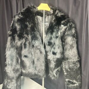 Fashion Nova Luxe Black Fur Coat